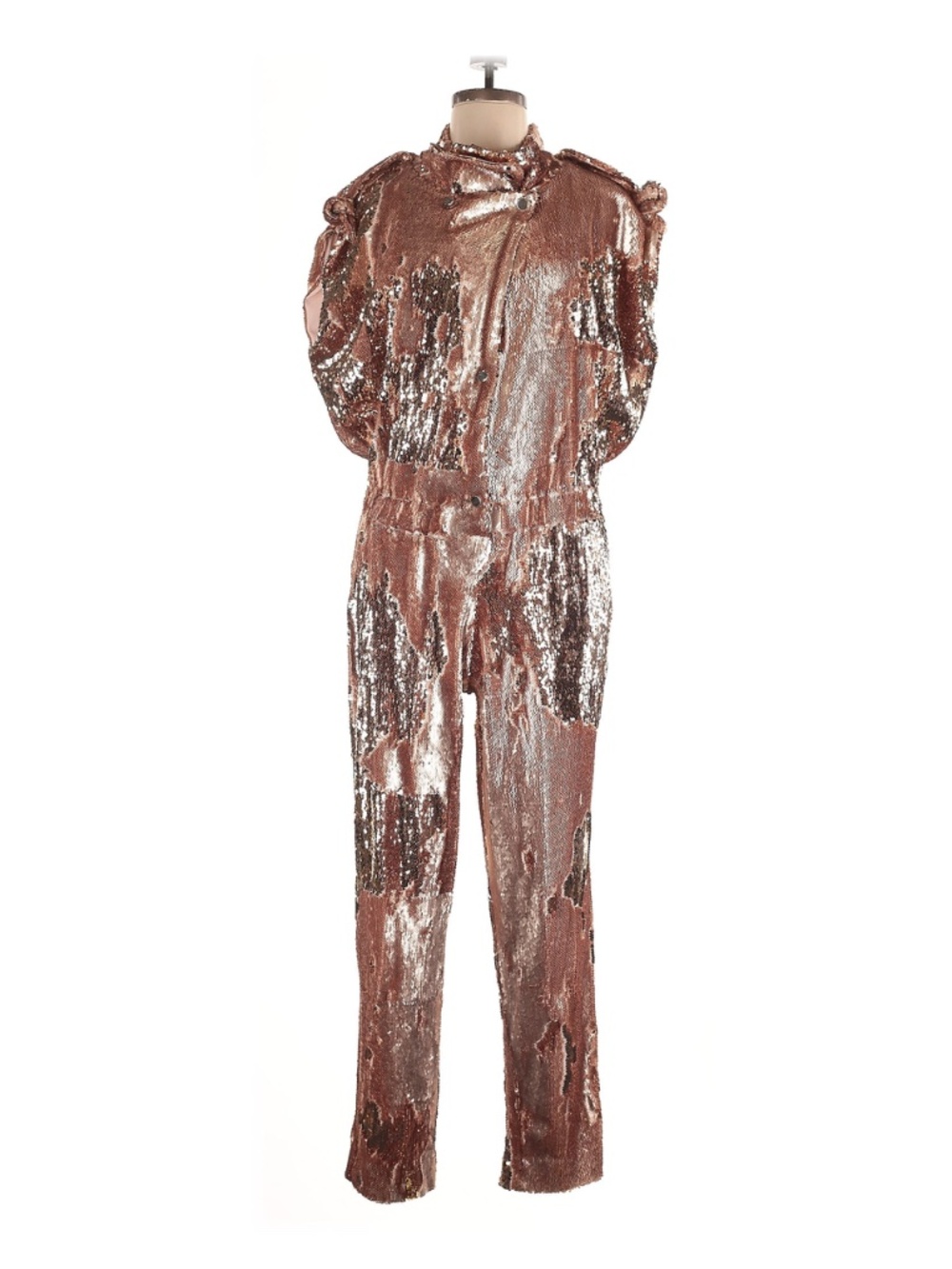 Carolina Ritzler Gold Sequin Jumpsuit